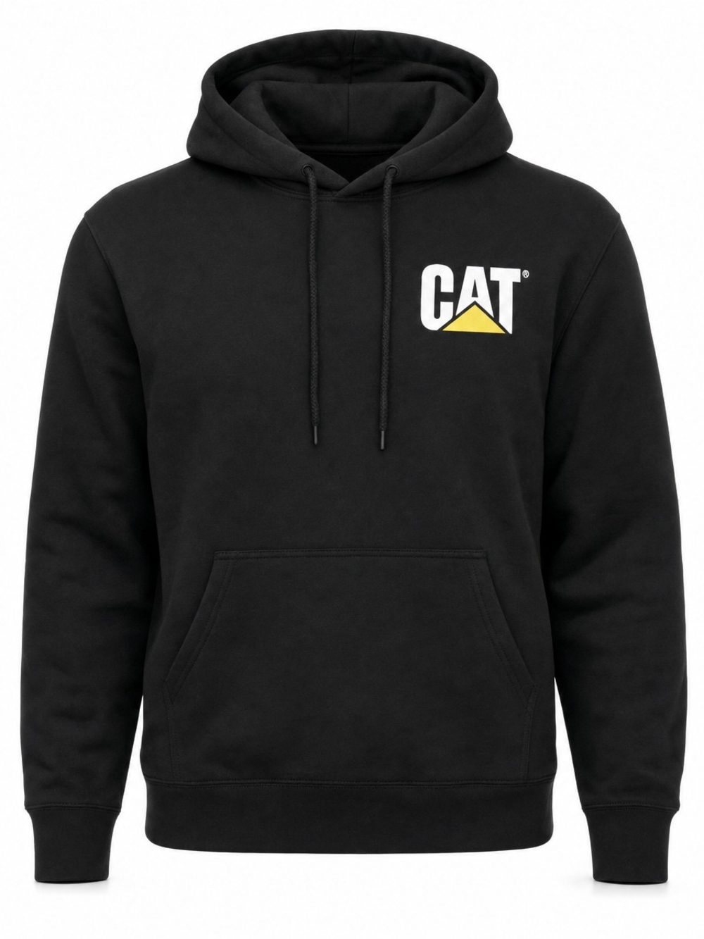 CAT Caterpillar Skull Excavator Graphic Hoodie Black Large Heavy Workwear
